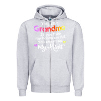 Heather Grey grandma t  shirt yes i'm grandma if you think my hands are full t  shi Zipper Hoodie - linhVisuals