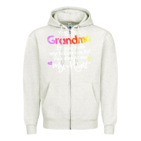 Oatmeal Heather grandma t  shirt yes i'm grandma if you think my hands are full t  shi Zipper Hoodie - linhVisuals