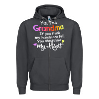 Smoke grandma t  shirt yes i'm grandma if you think my hands are full t  shi Zipper Hoodie - linhVisuals