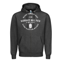 Charcoal Heather hadrians wall path england wales hikes tank top Zipper Hoodie - linhVisuals