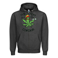 Charcoal Heather Funny Weed Leaf Zipper Hoodie - linhVisuals