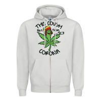 Dove Grey Funny Weed Leaf Zipper Hoodie - linhVisuals