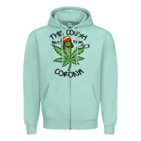 Seafoam Funny Weed Leaf Zipper Hoodie - linhVisuals