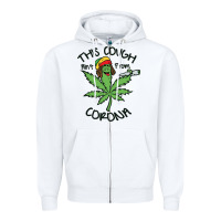 White Funny Weed Leaf Zipper Hoodie - linhVisuals