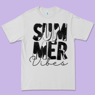 Summer Vibes Black White Cowhide Premium Tee Designed By Cowcowdesign
