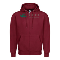 Burgundy The ohio university Zipper Hoodie - linhVisuals