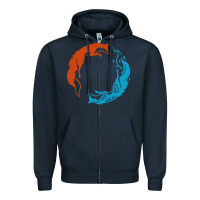 Navy spirit of the north Zipper Hoodie - linhVisuals