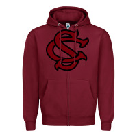 Burgundy usc baseball Zipper Hoodie - linhVisuals