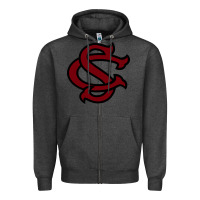 Charcoal Heather usc baseball Zipper Hoodie - linhVisuals