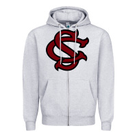 Heather Grey usc baseball Zipper Hoodie - linhVisuals