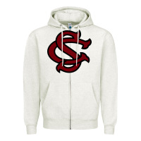 Oatmeal Heather usc baseball Zipper Hoodie - linhVisuals