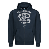 Navy tail of the dragon Zipper Hoodie - linhVisuals