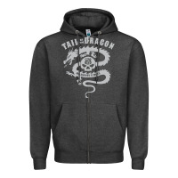 Charcoal Heather tail of the dragon Zipper Hoodie - linhVisuals