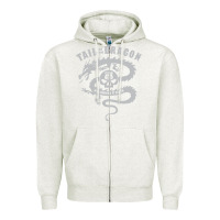Oatmeal Heather tail of the dragon Zipper Hoodie - linhVisuals