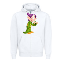 White dopey Zipper Hoodie - linhVisuals