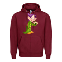 Burgundy dopey Zipper Hoodie - linhVisuals