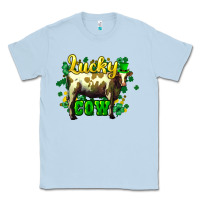 Dusty Blue St. Patrick's Day Cow Classic Tee - HowdyJamesFarm