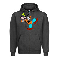 Charcoal Heather goofy Zipper Hoodie - linhVisuals