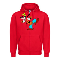Red goofy Zipper Hoodie - linhVisuals