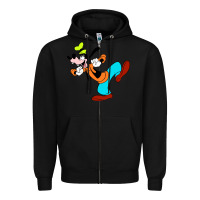 Black goofy Zipper Hoodie - linhVisuals