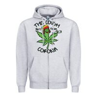 Heather Grey Funny Weed Leaf Zipper Hoodie - linhVisuals
