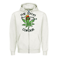 Oatmeal Heather Funny Weed Leaf Zipper Hoodie - linhVisuals