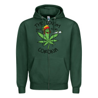 Sports Green Funny Weed Leaf Zipper Hoodie - linhVisuals