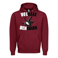 Burgundy volbeat denmark Zipper Hoodie - linhVisuals