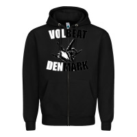 Black volbeat denmark Zipper Hoodie - linhVisuals