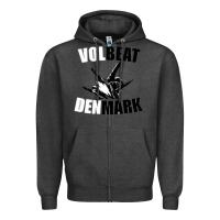 Charcoal Heather volbeat denmark Zipper Hoodie - linhVisuals