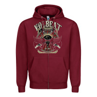 Burgundy volbeat est.2001 Zipper Hoodie - linhVisuals