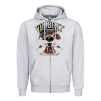 Heather Grey volbeat est.2001 Zipper Hoodie - linhVisuals