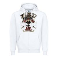 White volbeat est.2001 Zipper Hoodie - linhVisuals