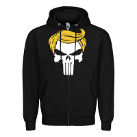 Black trump skull Zipper Hoodie - linhVisuals