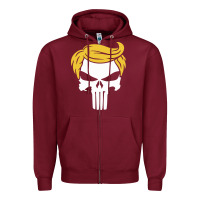 Burgundy trump skull Zipper Hoodie - linhVisuals