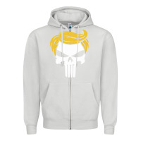 Dove Grey trump skull Zipper Hoodie - linhVisuals