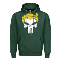 Sports Green trump skull Zipper Hoodie - linhVisuals