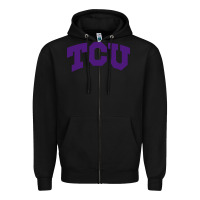 Black Texas Christian University Zipper Hoodie - linhVisuals