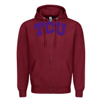 Burgundy Texas Christian University Zipper Hoodie - linhVisuals