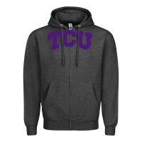 Charcoal Heather Texas Christian University Zipper Hoodie - linhVisuals