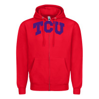 Red Texas Christian University Zipper Hoodie - linhVisuals