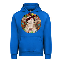 Cobalt Christmas Charolais Calf Baby Cow Urban Hoodie - RanaPortraitStore