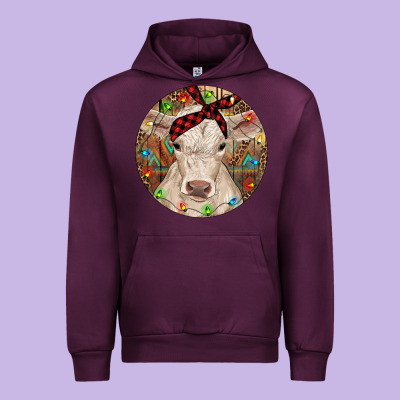 Christmas Charolais Calf Baby Cow Urban Hoodie Designed By Ranaportraitstore
