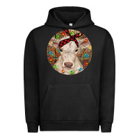 Pigment Black Christmas Charolais Calf Baby Cow Urban Hoodie - RanaPortraitStore