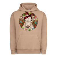 Pigment Burro Christmas Charolais Calf Baby Cow Urban Hoodie - RanaPortraitStore