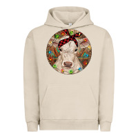 Pigment French Oak Christmas Charolais Calf Baby Cow Urban Hoodie - RanaPortraitStore