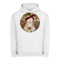 Pigment Lunar Rock Christmas Charolais Calf Baby Cow Urban Hoodie - RanaPortraitStore
