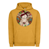 Pigment Peanut Butter Christmas Charolais Calf Baby Cow Urban Hoodie - RanaPortraitStore