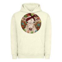 Pigment Pistachio Christmas Charolais Calf Baby Cow Urban Hoodie - RanaPortraitStore