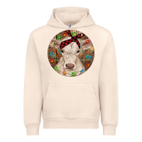 Sandshell Christmas Charolais Calf Baby Cow Urban Hoodie - RanaPortraitStore